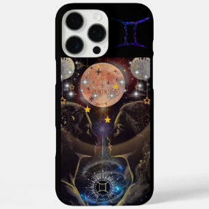 Coques iPhone 16 Pro Max Boîtier de téléphone Gemini, noir