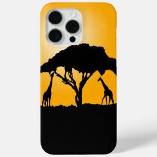 Coque iPhone 15 Pro Max Boîtier de téléphone Giraffe Sunset