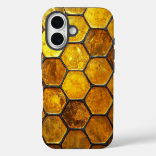 Coques iPhone 16 Boîtier de téléphone Golden Honeycomb