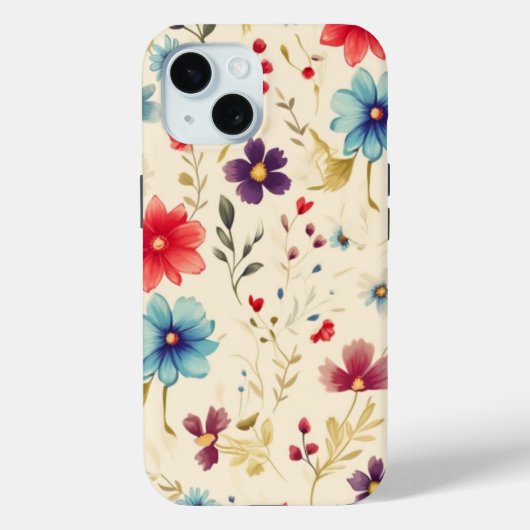Coques Case-Mate iPhone Boîtier de téléphone iPhone 15 avec design floral  (Verso)