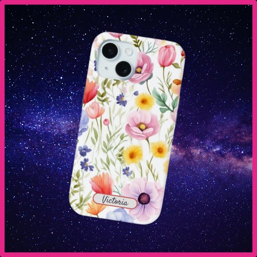 Coques Case-Mate iPhone Boîtier de téléphone iPhone 15 avec design floral 