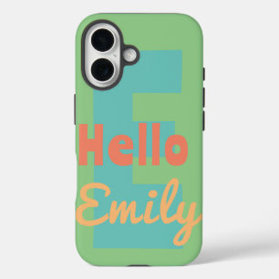 Coques iPhone 16 boîtier de téléphone monogramme personnalisé menth