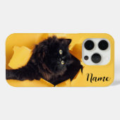 Coques Case-Mate iPhone Boîtier de téléphone noir chat customisé avec votr (Verso (horizontal))