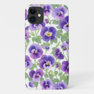 Case-Mate iPhone Case Boîtier de téléphone Pastel Graphic Purple Pansies