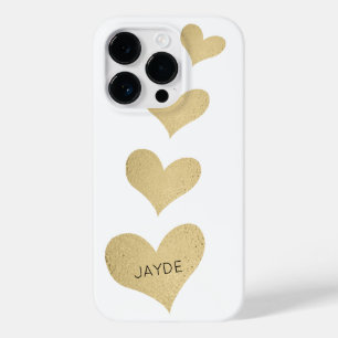 Coque Pour iPhone 14 Pro Boîtier de téléphone portable personnalisé Gold Fo