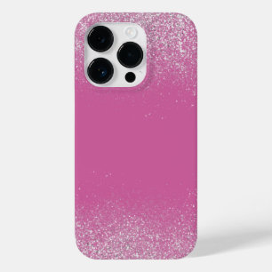Coque Pour iPhone 14 Pro Boîtier de téléphone rose et poussière d'argent