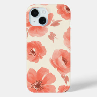 Coque Pour iPhone 15 Boîtier d'impression floral ombragé