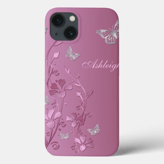 Coques Case-Mate iPhone Boîtier en argent rose papillon Floral iPad Air (Verso)