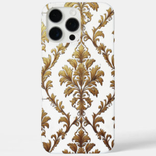 Coques iPhone 16 Pro Max Boîtier en damas or pour iPhone 16 Pro Max