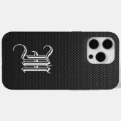Coques Case-Mate iPhone Boîtier en fibre de carbone monogramme "M" Faux (Verso (horizontal))
