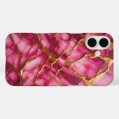 Coques Case-Mate iPhone Boîtier en marbre violet améthyste de luxe - Rose  (Verso (horizontal))