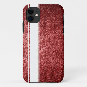 Case-Mate iPhone Case Boîtier Faux Red Leather & White Stripe iPhone 5s