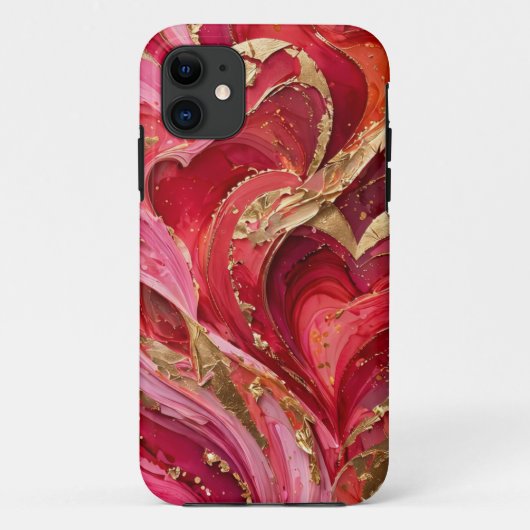 Coques Case-Mate iPhone Boîtier iPhone 11 Marbre Rouge & Or (Dos)