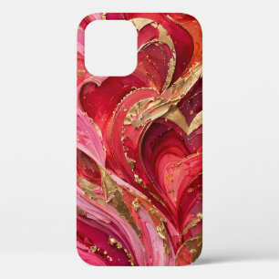 Case-Mate iPhone Case Boîtier iPhone 12 Marbre Rouge & Rose Or