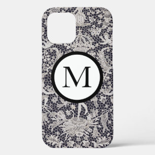 Case-Mate iPhone Case Boîtier iPhone 12 MOTIF DENTELLE ANTIQUE INITIALE 