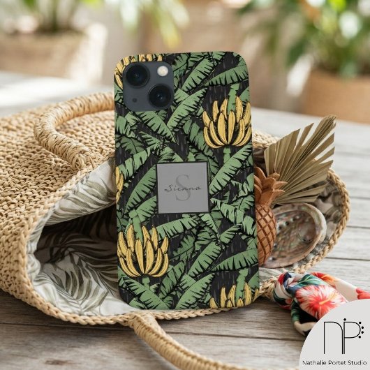 Coques Case-Mate iPhone Boîtier iPhone 13 feuille de bananier jaune tropic