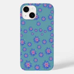 Coque Pour iPhone 14 boîtier iPhone 14 floral bleu