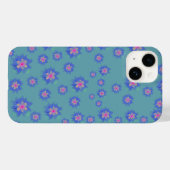 Coques Case-Mate iPhone boîtier iPhone 14 floral bleu (Verso (horizontal))