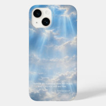 Boîtier iPhone 14 • Nuages lumineux avec Écriture