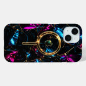 Coques Case-Mate iPhone Boîtier iPhone 15 : MagSafe Crystal Neon Futuriste (Verso (horizontal))