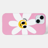 Coques Case-Mate iPhone Boîtier IPhone 15 Marguerite Blanche Mignonne Rose (Verso (horizontal))