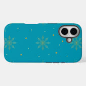 Coques Case-Mate iPhone Boîtier iphone 16 flocon de neige doré. (Verso (horizontal))