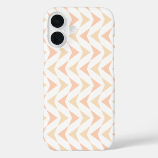 Coques iPhone 16 Boîtier iPhone 16 motif géométrique chevron pêche