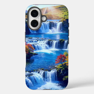 Coques iPhone 16 Boîtier iPhone 16 Paysage de Cascade Serein