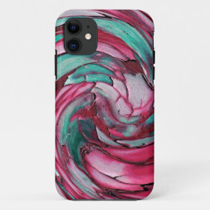 Coques Pour iPhone Boîtier iPhone 5 abstrait rose et sarcelle