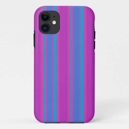 Coques Case-Mate iPhone Boîtier iPhone 5s : Magenta, et Bright Blue Stripe (Dos)