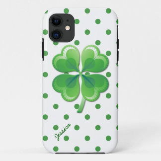 Coque iPhone 11 Boîtier iPhone 5S shamrock et Pois