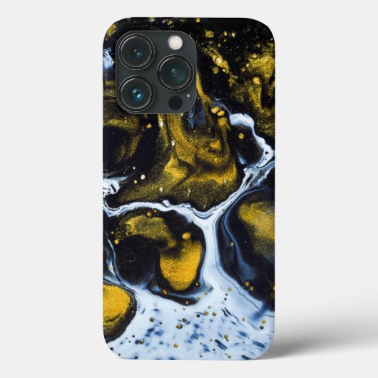 Coques Case-Mate iPhone Boîtier iphone à fond liquide or foncé blanc (Verso)