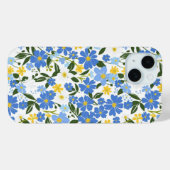 Coques Case-Mate iPhone Boîtier iPhone à motif floral bleu (Verso (horizontal))
