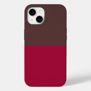 Coque Pour iPhone 14 Boîtier iPhone bloc de couleur brun cramoisi
