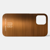 Coques Case-Mate iPhone Boîtier iPhone Ca-Mate Monogramme Métallisé Brun C (Verso (horizontal))