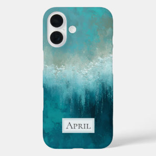 Coques iPhone 16 Boîtier iPhone Case-Mate abstrait sarcelle et blan