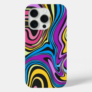 Coque iPhone 15 Pro Boîtier iPhone Effet de Marbrure de Peinture Liqui