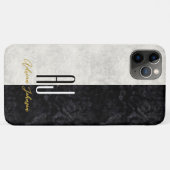 Coques Case-Mate iPhone Boîtier iPhone en marbre à monogramme Or noir (Dos (Horizontal))