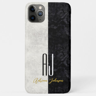 Case-Mate iPhone Case Boîtier iPhone en marbre à monogramme Or noir