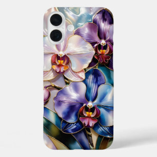 Coques iPhone 16 Plus Boîtier iPhone Fleur d'Orchidée Bleu Rose Élégant