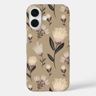 Coques iPhone 16 Boîtier iPhone Fleurs Neutres | Botanique Moderne