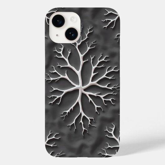 Coques Case-Mate iPhone Boîtier iPhone Gris foncé avec Branches Blanches O (Verso)