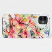 Coques Case-Mate iPhone Boîtier iPhone / iPad Fleurs tropicales rose-jaune (Dos (Horizontal))