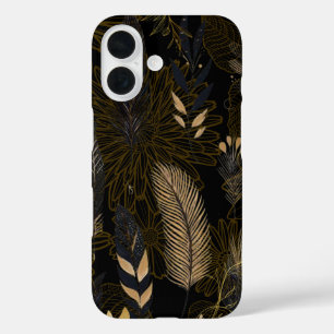Coques iPhone 16 Boîtier iPhone / iPad imprimé à plumes noires et d