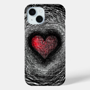 Coque Pour iPhone 15 Boîtier iPhone Love Nest Heart Scratch