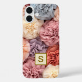 Coques Case-Mate iPhone Boîtier iPhone rose à fleurs monogramme (Verso)