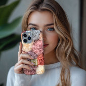 Coques Case-Mate iPhone Boîtier iPhone rose à fleurs monogramme