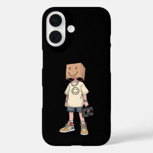 Coques iPhone 16 Boîtier iPhone Style Streetwear Garçon Tête de Boî