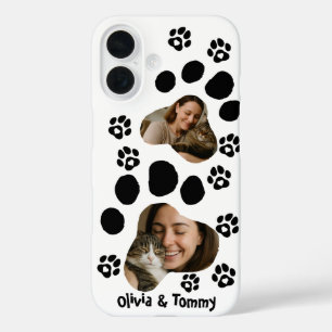 Coques iPhone 16 Boîtier photo Empreinte de patte de chat personnal