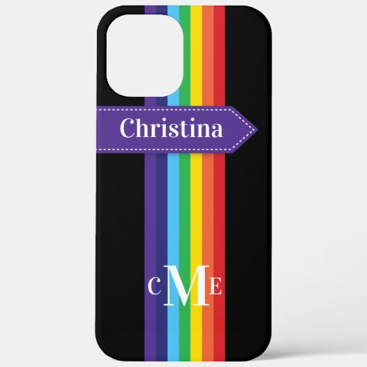 Coques Case-Mate iPhone Boîtier pour iPhone 12 Pro | Rayures arc-en-ciel a (Verso)